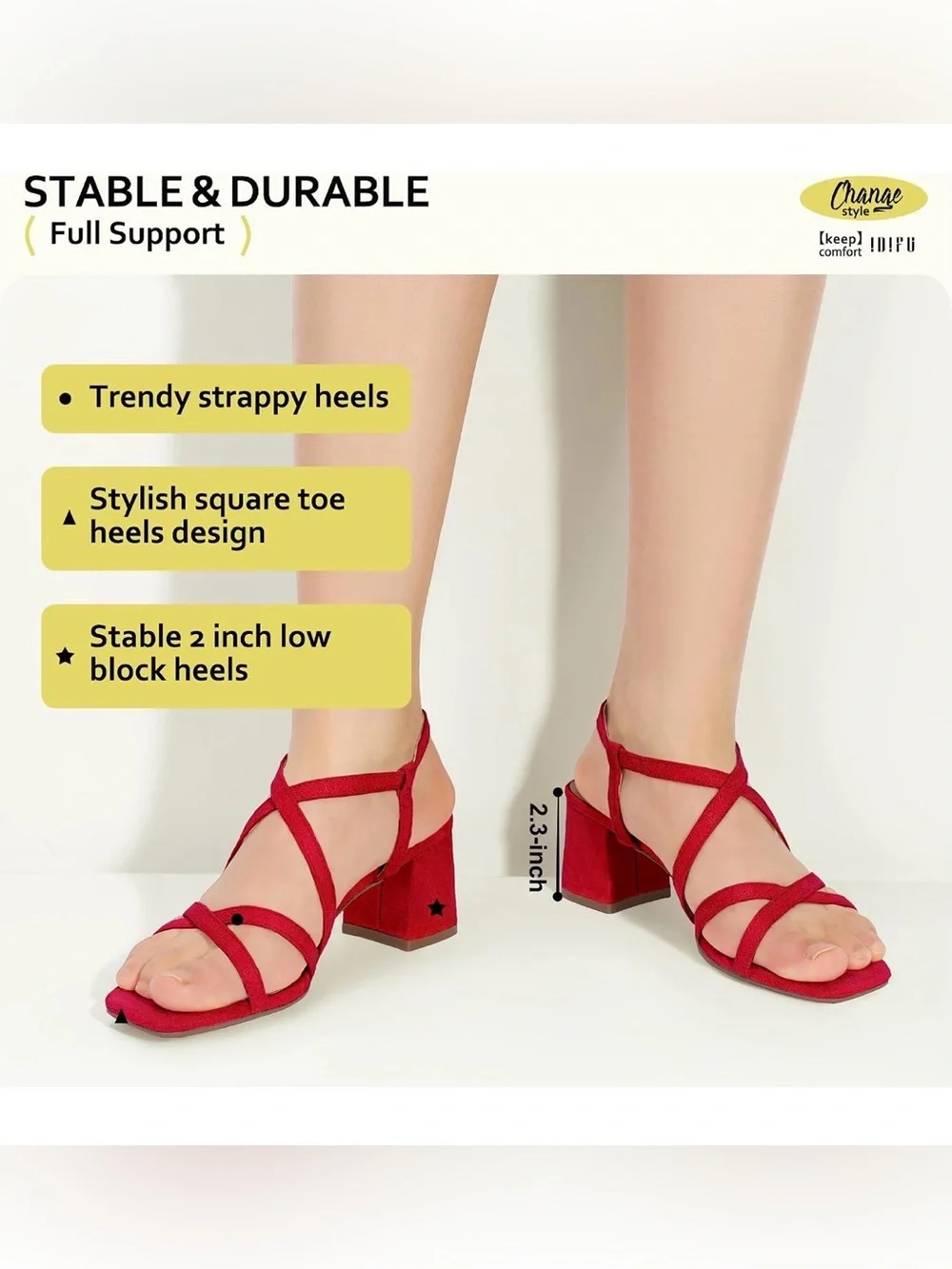 Strappy Chunky Block Square Toe Heels size 7.5 women’s NEW
